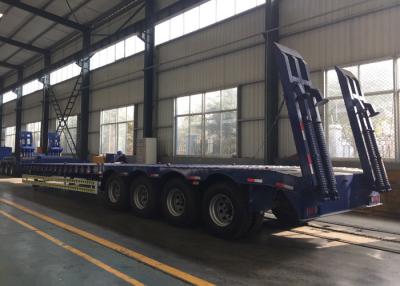 China Hydraulic Flatbed Semi Trailer Truck 4 Axles 50-80 Tons Loading Capacity for sale
