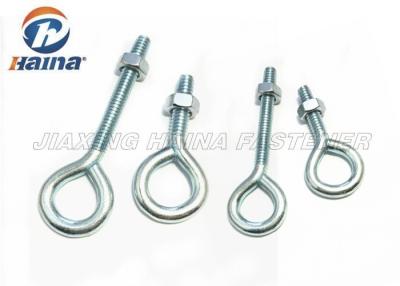 China Blue / White Stainless Steel Hooks M6 - M24 Full Thread Grade 8.8 Screw Eye for sale