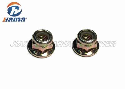 China Stock Hex Flange Nylon Insert Lock Nut M16 Carbon Steel Zinc Plated Finish for sale
