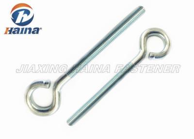 China Carbon Steel Threaded Eye Bolt Customized , White Coating Galvanized Eye Bolts for sale