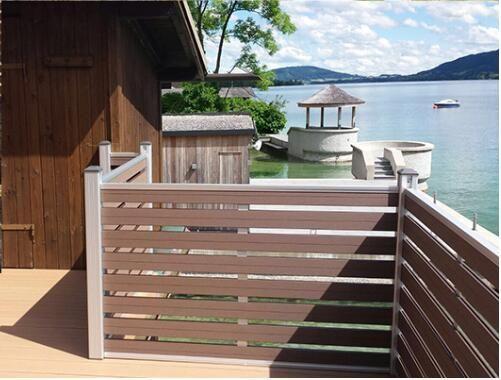 Aluminum Frame WPC Fencing Slat Style Outdoor Home Security