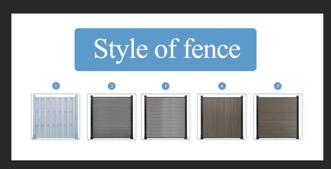 Aluminum Frame WPC Fencing Slat Style Outdoor Home Security