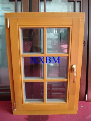 China Space Saving Timber Casement Windows , Safety Wooden Double Glazed Windows For Dubai Market for sale