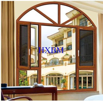 中国 メキシコの市場のための二重ガラスの上限の合成の木製の覆われたアルミニウム開き窓Windows 販売のため