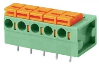 China 02-24 poles Screwless Terminal top push botton| Pitch: 2.54mm | Part No.601-1-2.54/5.08 for sale