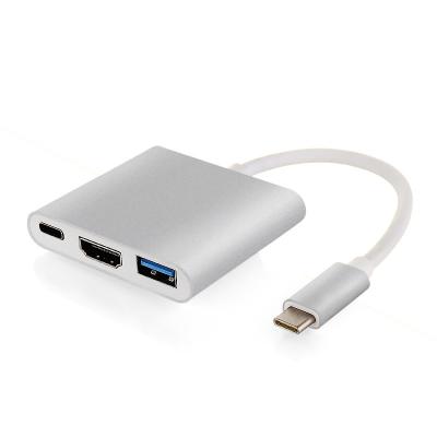 China Type-C 3.1 to USB 3.0 HDMI Type C Female Charger Adapter 3 in 1 Charging Port Hub for sale