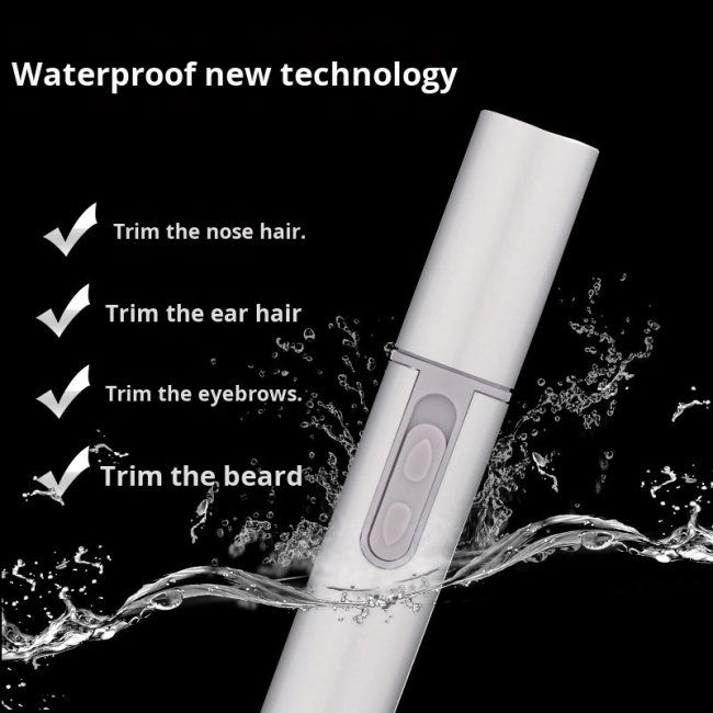 Nose hair trimmer in use demonstration