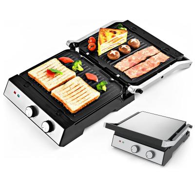 China Custom Barbecue Detachable Electric Grill Machine Panini Commercial 2 In 1 for sale