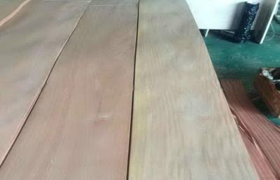 China 0.5 mm Pink And Reddish Okoume Crown Cut Veneer For Plywood for sale