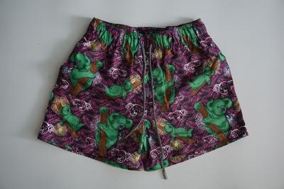 China Dye Sublimated Short Swim Shorts , Purple Board Shorts With Mesh Lining / Pockets for sale