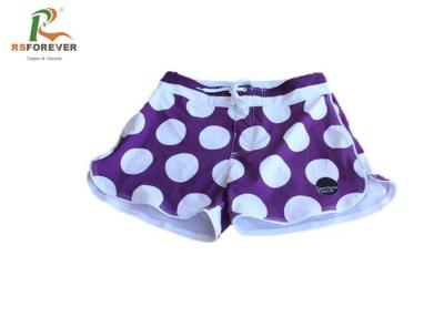 China Digital Printing Purple Womens Board Shorts With White Big Spot Pantone Color for sale
