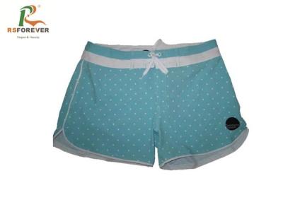 China Waterproof Surf Board Shorts For Girls Sky Blue Dot Printed Swim Trunks for sale