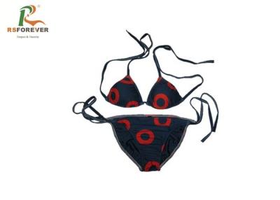 China Red Circle Womens Bikini Swimsuits , Drawsting American Apparel Sublimation Bikini for sale