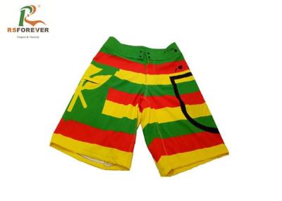 China Colorful Stripes Printed Board Shorts , Quick Dry Surf Beach Shorts for sale