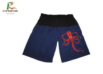 China Unique Style Mens Custom Printed Board Shorts With Flat Front Waist And Elastic Back Waist for sale