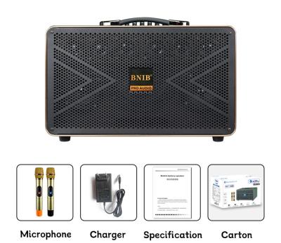 Chine haut-parleur Bluetooth extérieur portable en bois de 70W avec 2 microphones et 4 Ohms d'impédance à vendre