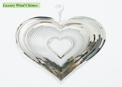 China Heart Shape Metal Wind Spinner 0.5mm Silver Stainless Steel Wind Spinner à venda