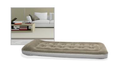 Китай Модный прочный мягкий серый надувной матрас ворсопечатный , односпальная кровать надувной матрас встроенная подушка продается