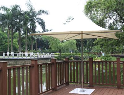 Chine Parasol moyen imperméable de plate-forme de Polonais de parapluie de patio de double de base de fer d'acier inoxydable à vendre