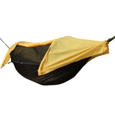 China 270*140CM Outdoor Yellow Waterproof 210T Polyester Portable Camping Tent 70D Ripstop Nylon Mosquito Net Hammock 2 In 1 for sale