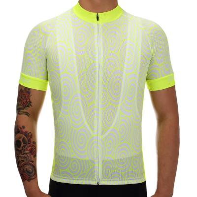중국 옥외 자전거 타는 사람의 의류 승차 자전거 저지는 형광성 폴리에스테 반대로 땀 Breathable Cyling 스포츠 티셔츠를 적응시킵니다 판매용