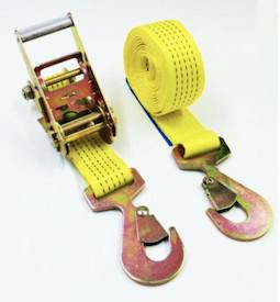 中国 2:1は4000KG EN 12195-2 50mmのラチェットのタイの革紐を黄色にする 販売のため