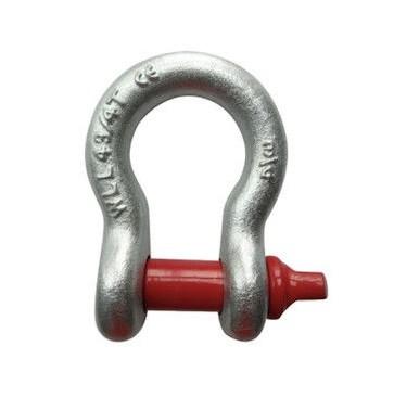 China 0.75 Inch WLL 4.75 Tonne Screw Pin Bow Shackle , Anchor Bow Shackle for sale