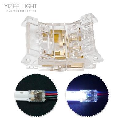 China Transparent Housing IP20 4PIN RGB COB LED Strip Connector PCB To Wire Connectors for sale