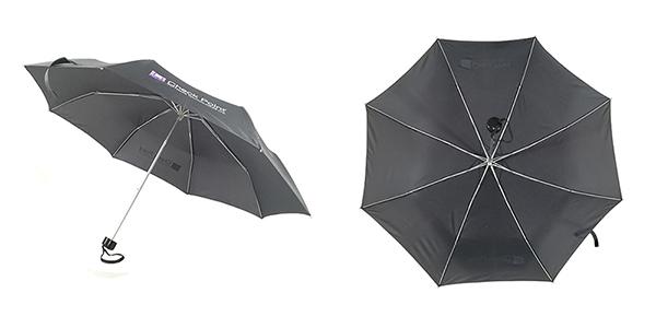 Highlight 3 folded umbrella in deep grey - side view