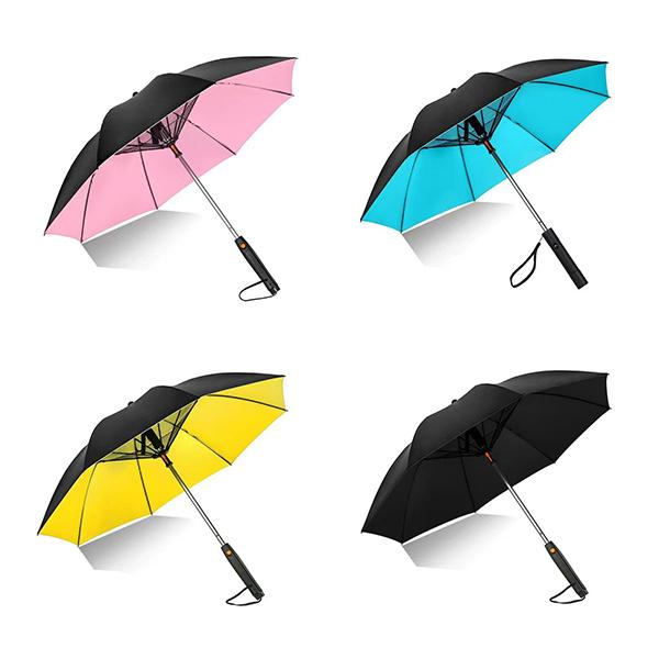 Multicolored fan umbrella