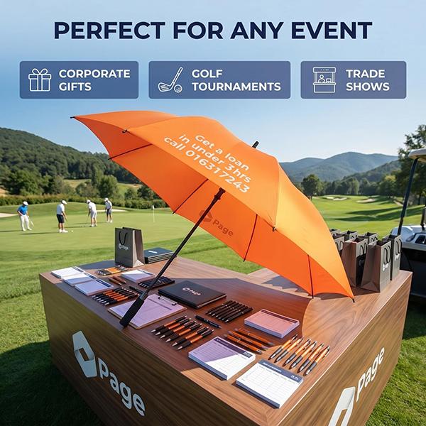 60 inch auto open fiberglass promotional golf umbrella custom logo for Nigeria corporate gift