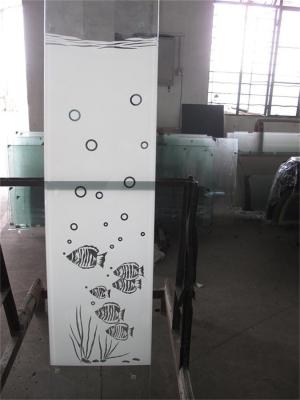 China Custom Cut Size Tempered Art Glass Fully Tempered Shower Glass Silk Screen Printing for sale