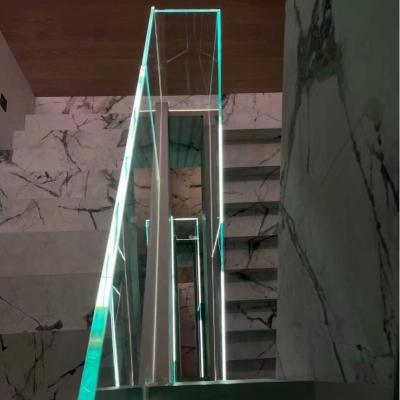 China Tamaño modificado para requisitos particulares claro moderado hogar moderno de la escalera de cristal en venta
