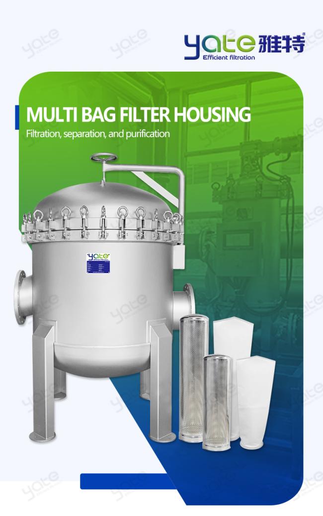 Stainless steel multi bag filter housing industrial application