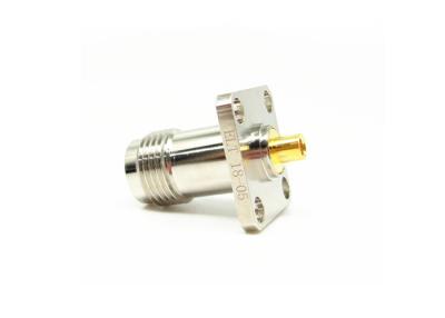 China Four Holes Flange Mount TNC RF Connector Female 50Ohm 11GHz for Microwave for sale