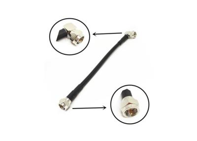 China Gold Plated 75ohm F Male to Male Right Angle RF Cable Assemblies RG59 for sale