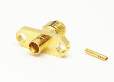 China Female 2 Holes Flange Mount SMA RF Connector Gold Plated 50Ohm for sale