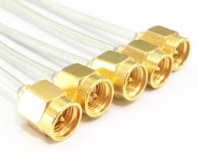 China Conjuntos de cabo masculinos SMA do RF do conector de cobre ouro de 50 ohms chapeado à venda