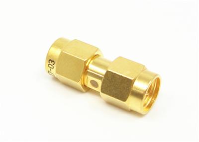 China 50Ω Brass Gold Plated SMA RF Adapter Beryllium Bronze Contacts for sale