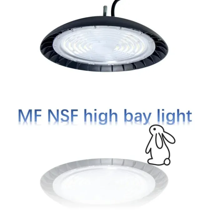 Factory Price NSF CE 100W Smooth Body -Anti-Dust Design Easy Cleaning Food & Beverage Industry Supermarket Cold Chain Warehouse LED High Bay Light