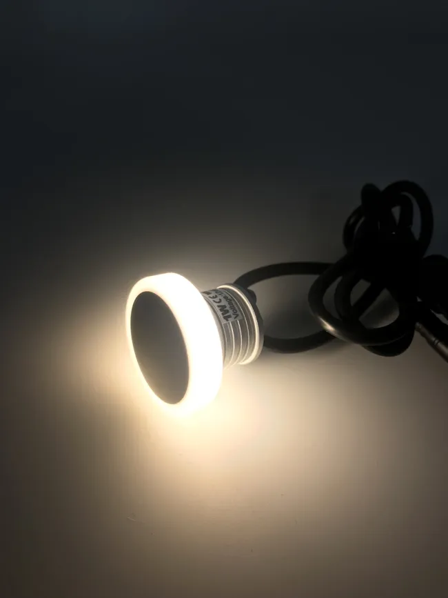 Low Voltage DC12V Input, Soft Lighting, 180° Wide Beam Angle Anti-Glare LED Deck Light Dimmable IP67 12V 24V Recessed Spotlight Wall Floor Deck Corner Light