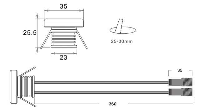 Low Voltage DC12V Input, Soft Lighting, 180° Wide Beam Angle Anti-Glare LED Deck Light Dimmable IP67 12V 24V Recessed Spotlight Wall Floor Deck Corner Light