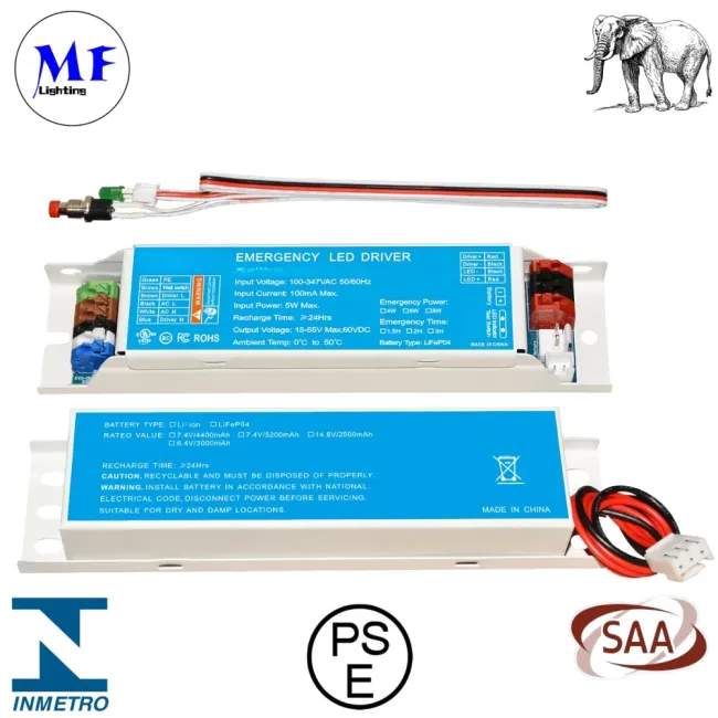 Factory Price 10W 100-277VAC UL924 CSA Li-ion Auto Test 5 Year Warranty Down Light Ceiling Light Panel Light Panic Light Ballast Powerpack for Emergency Case