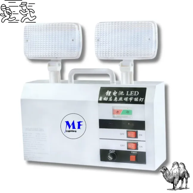 Factory Price IP65 AC85-265V 2*5W Double Heads Emergency Light for School Hospital Subway Train Stations Shopping Factories Center Supermarket Airport Office