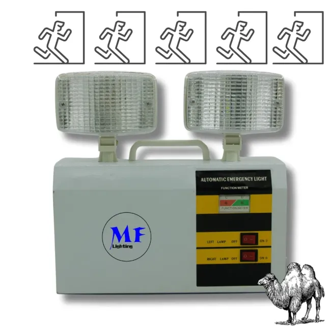 Factory Price IP65 AC85-265V 2*5W Double Heads Emergency Light for School Hospital Subway Train Stations Shopping Factories Center Supermarket Airport Office