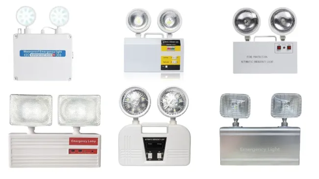 Factory Price Li-Battery Aluminium Waterproof Fireproof Double Heads IP65 School Supermarket Tunnel Airport Escape Exite LED Emergency Light for Public Area