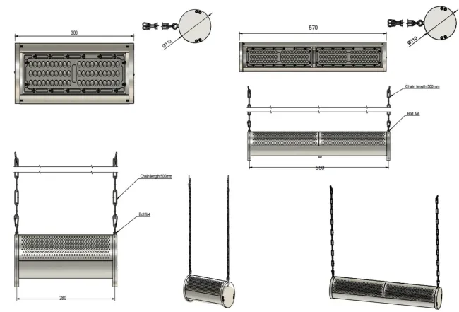 Factory Price Alu. Waterproof 250W 300W IP66 Ik10 Workshop Retail Parking Lot Shop Ceiling Pendent Storage Warehouse Flood Highbay LED Garden Light