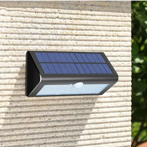 Factory Price Modern Novel Smart Simple Lithium Battery Monocrystalline Solar Panel IP66 Waterproof Die-Cast Alumium Corridor Yard Court LED Solar Wall Light