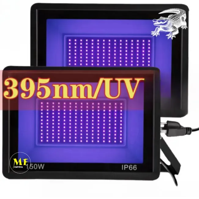 UV curing light in operational setting showing illumination pattern