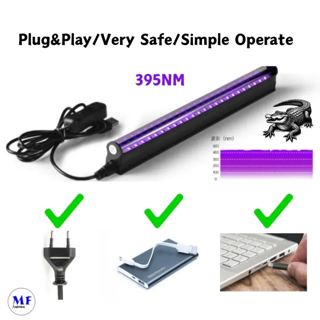UV light tube showing different mounting positions
